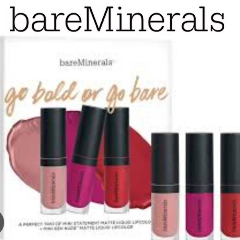 BareMinerals Go Bold Or Go Bare Perfect Trio Mini Statement Matte Liquid Lipcolo